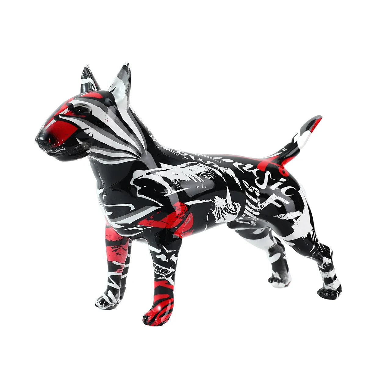 Colorful Bull Terrier Small Resin Pet Dog