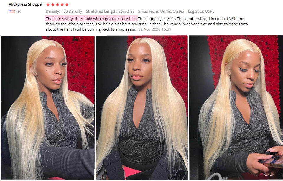 HD Transparent 613 Blonde Straight 13x4 13x6 Lace Frontal Human Hair Wigs