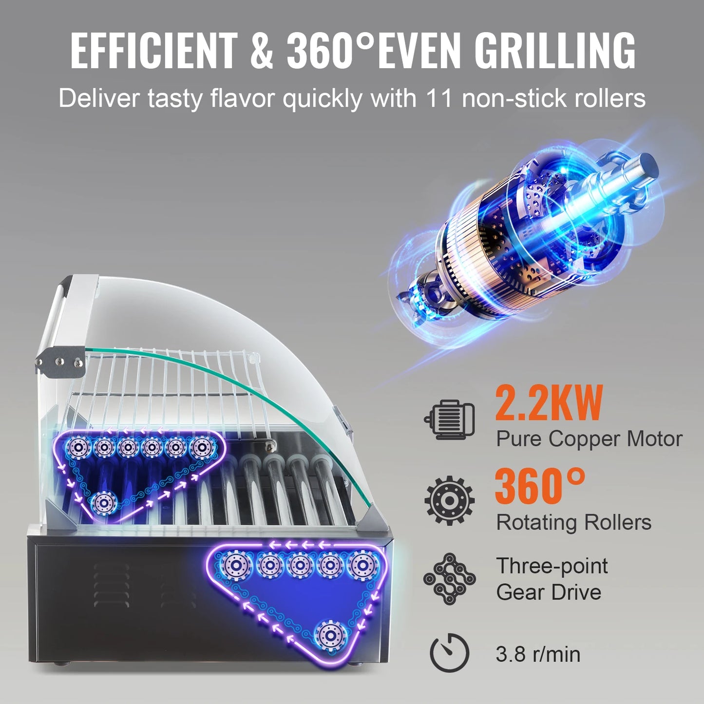 Commercial Hot Dog Roller Electric Sausage Maker Barbecue Grill Machine