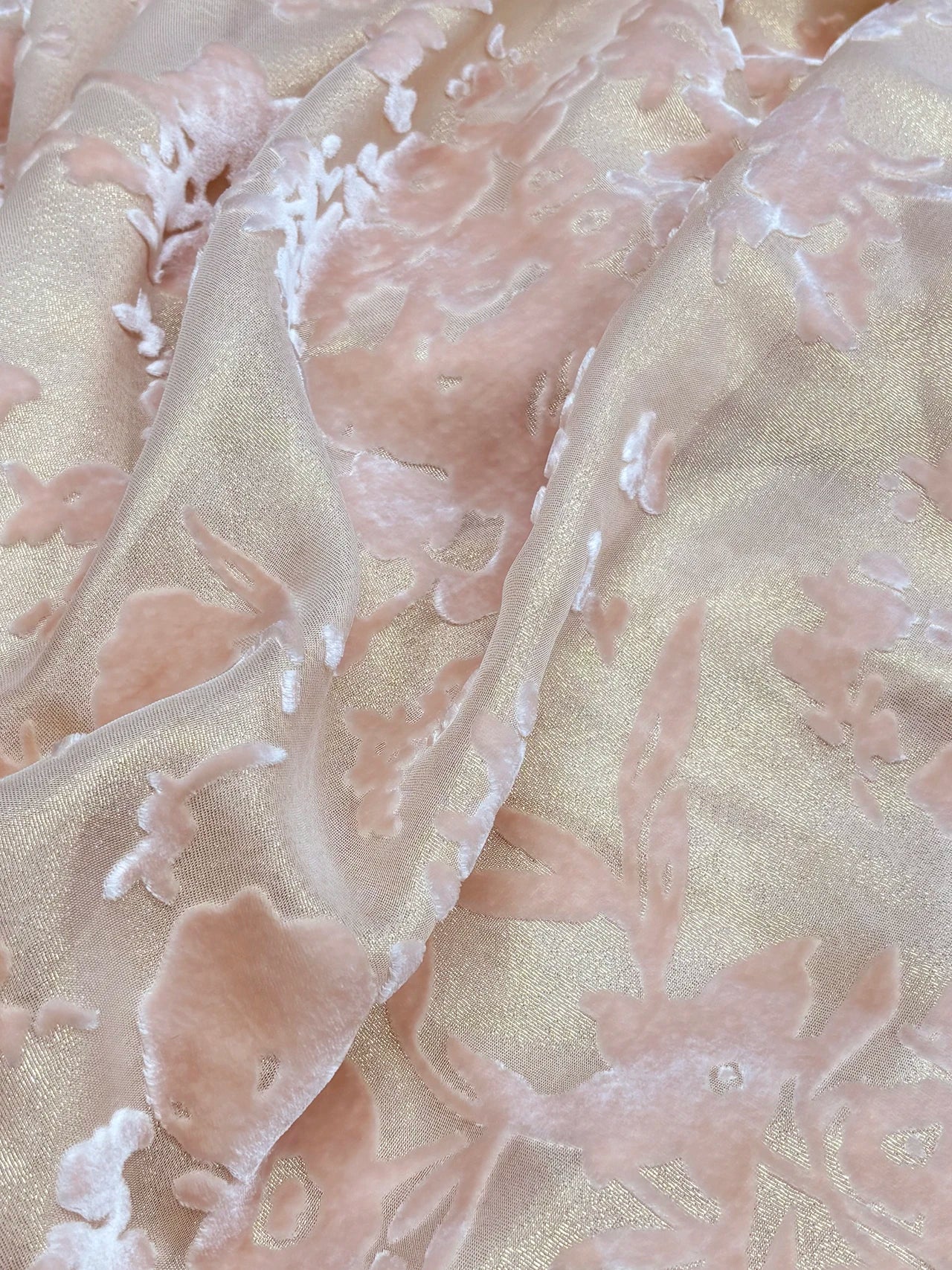 Flower Silk Velvet Silk Fabric Mulberry Burnt Flower Flocking Jacquard