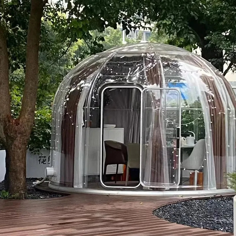 360° Transparent Bubble Room PC Dome House Glamping Starry Sky Room