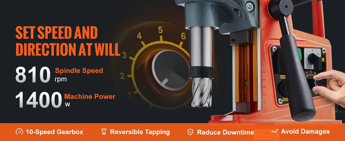 1300W 1400W 2" Electric Drilling Machine Magnetic Drill Boring