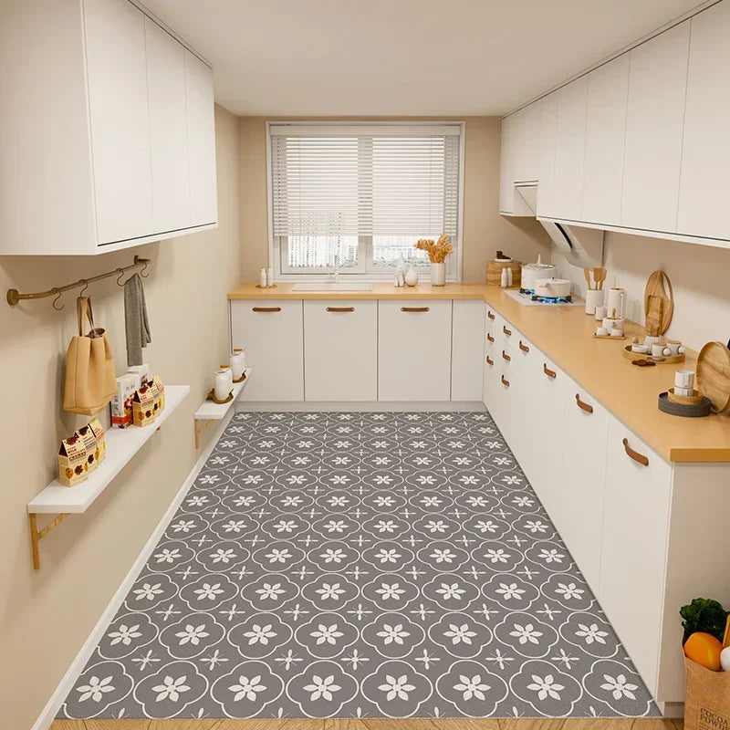 Kitchen Floor Mat Vinyl Carpet Pvc Leather Mats Waterproof Oil-proof