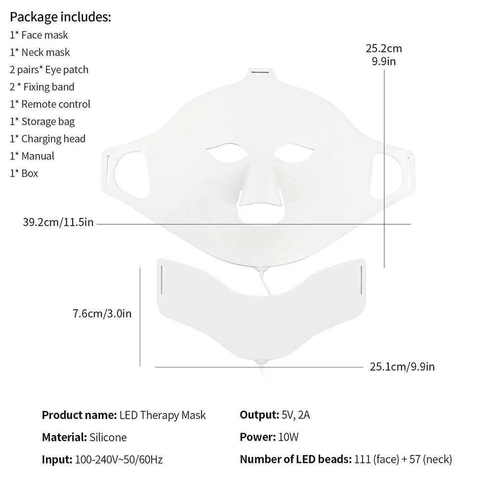 7 Colors LED Silicone Beauty Machine Skin Care Face Mask