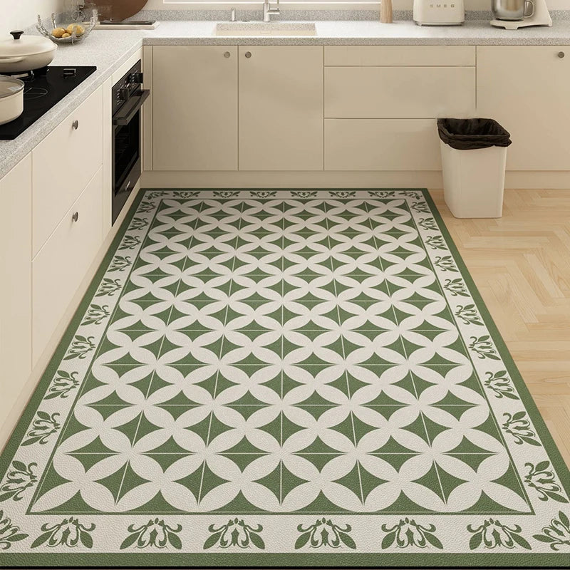 Kitchen Floor Mat Waterproof Large Carpet Pvc Leather Non-slip