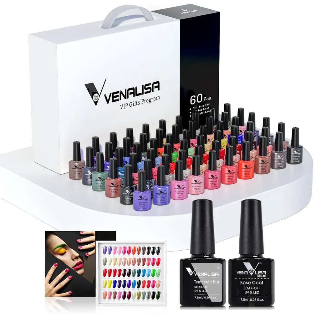 VIP5 Kit Nail Gel Polish HEMA FREE Full Coverage 36/60 Color Gel