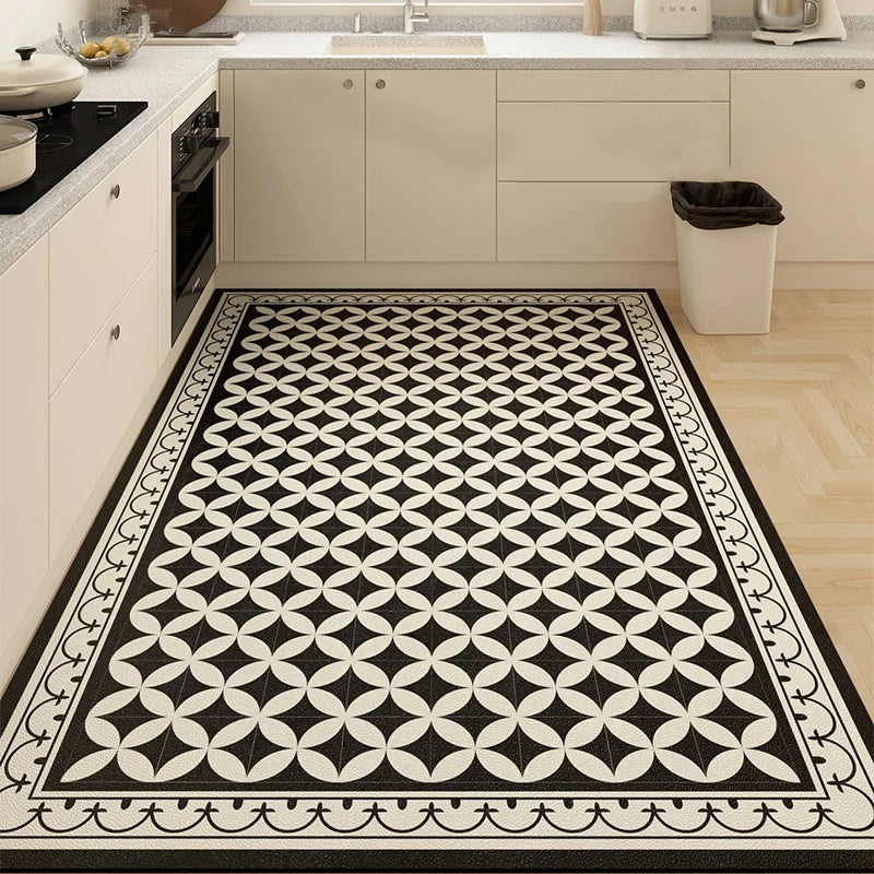 Kitchen Floor Mat Waterproof Large Carpet Pvc Leather Non-slip