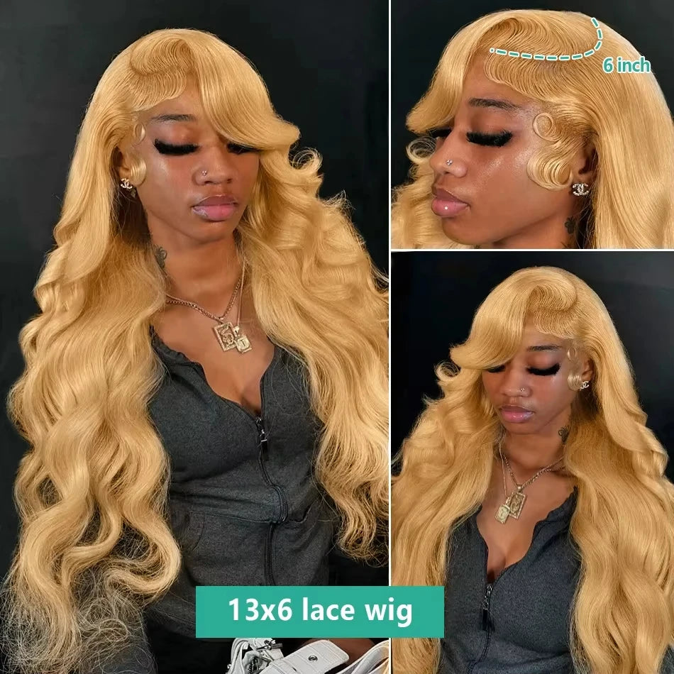 27# Honey Blond 13x4 Body Wave Lace Frontal Human Hair Wigs