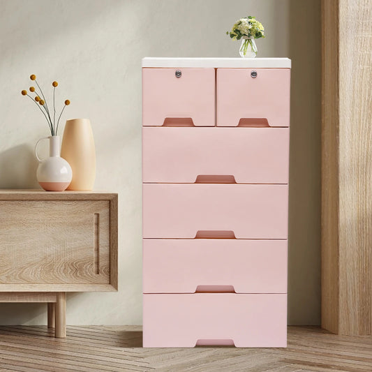 Storage Cabinet with 6 Drawers and Lock Wheels Large Capacity