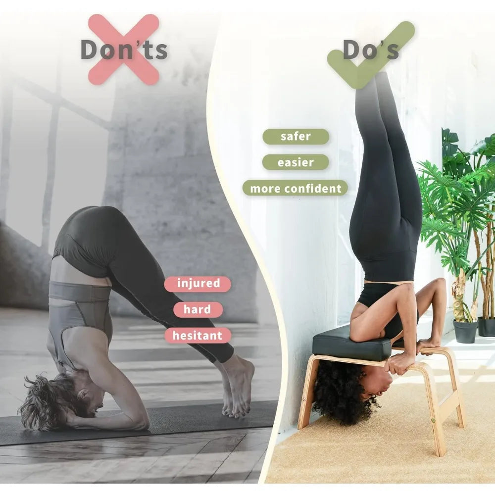 Stand Yoga Chair Wood and PU Pads   Relieve Fatigue