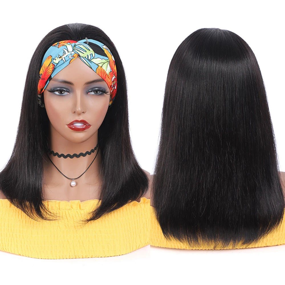 Headband Wig Human Hair Bone Straight Human Hair Wigs