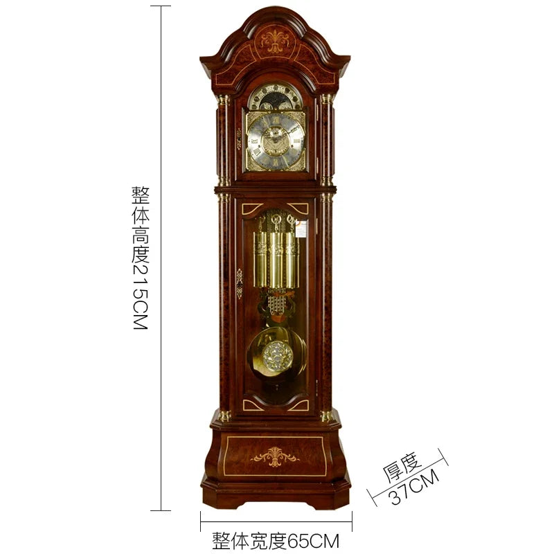Vertical mechanical floor clock Living room European-style villa seat clock Chinese retro classical pendulum clock