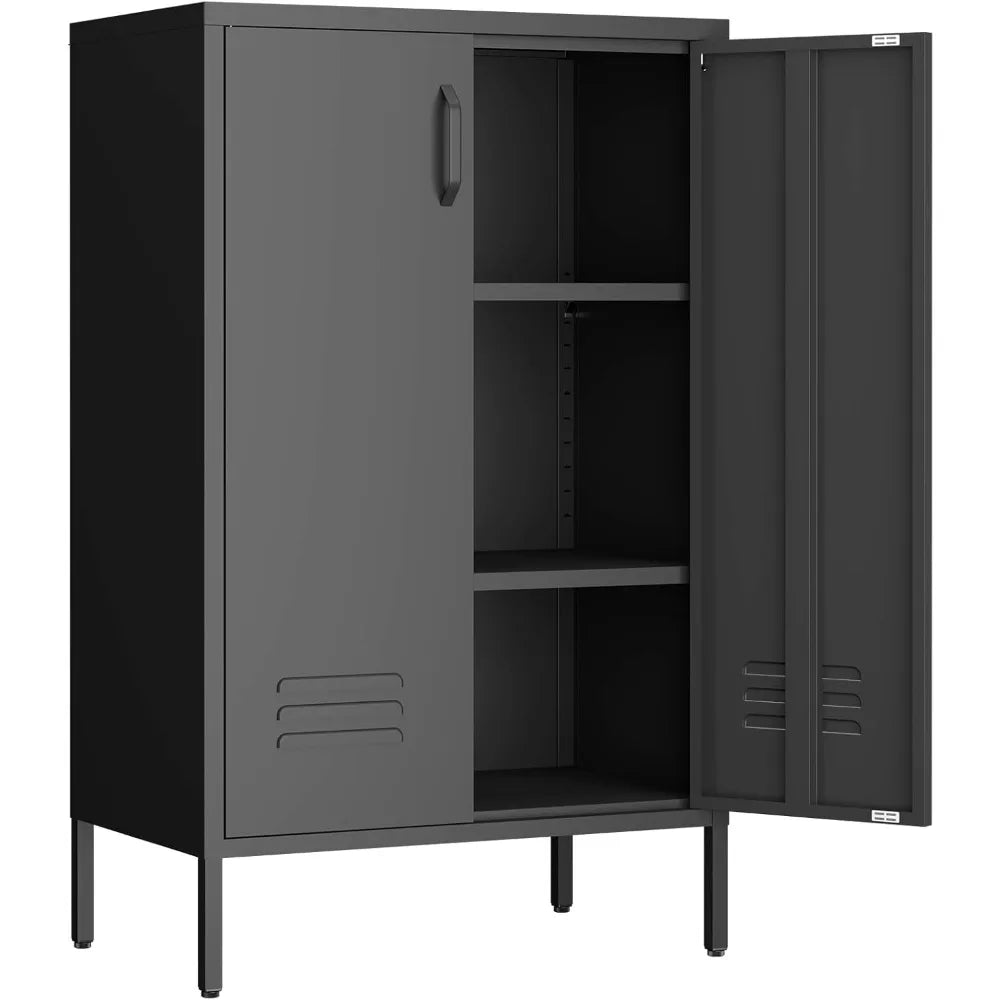 Metal Storage Cabinet,2 Door Locker Cabinet with Adjustable Shelves,