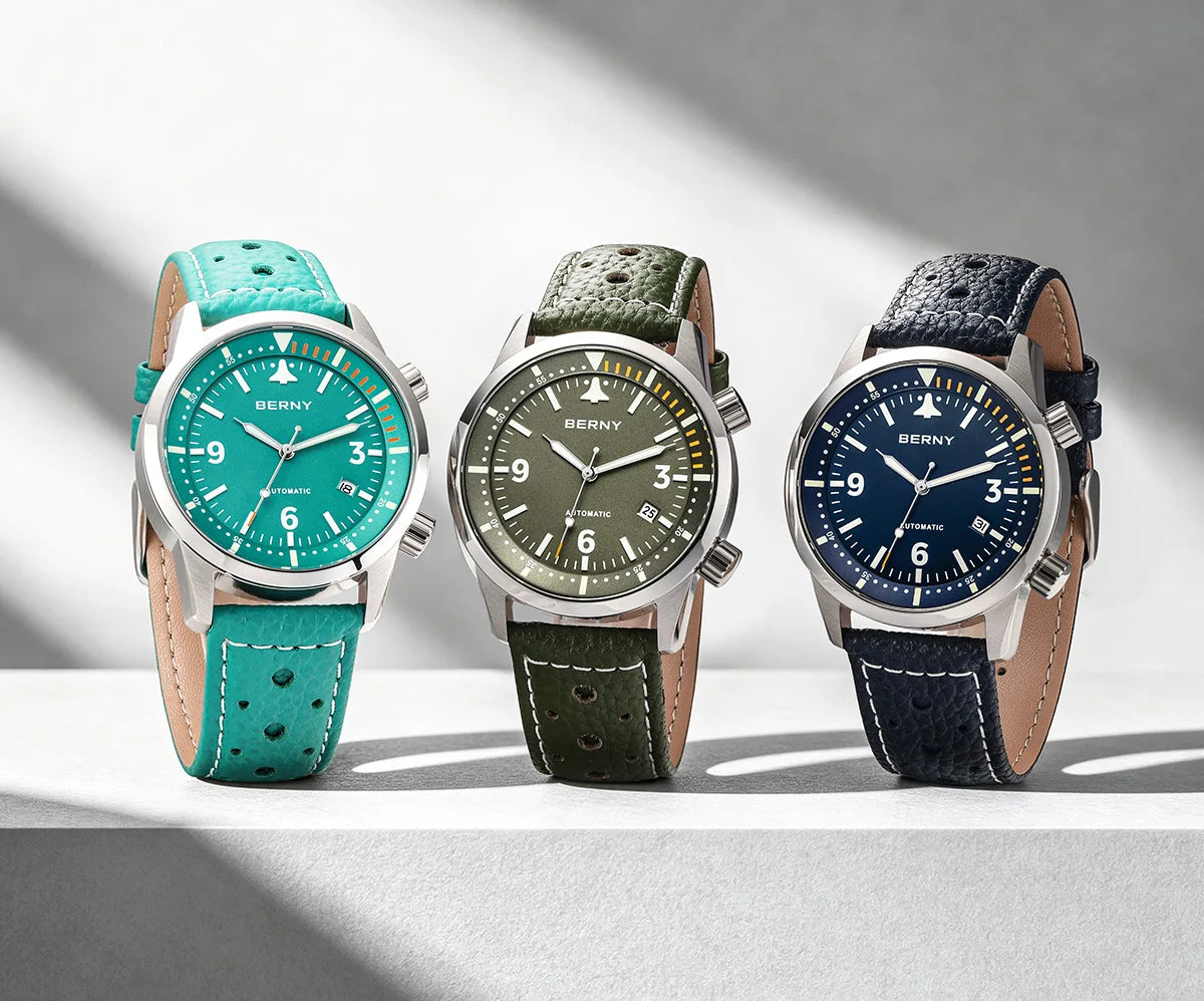 BERNY 20ATM Automatic Men's Diving Watches Top Luminous Sapphire AR Coated Diver Watches