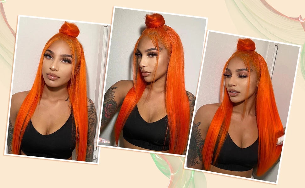Ginger Wig Human Hair 30 Inch 200 Density 13x6 HD Lace Front