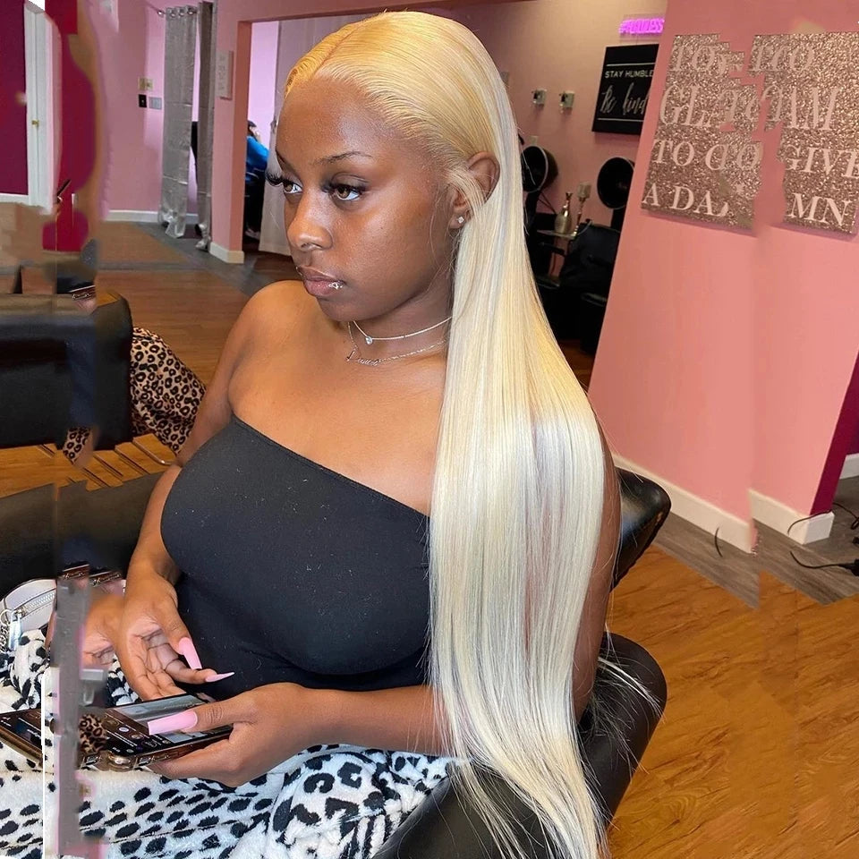 HD Transparent 613 Blonde Straight 13x4 13x6 Lace Frontal Human Hair Wigs