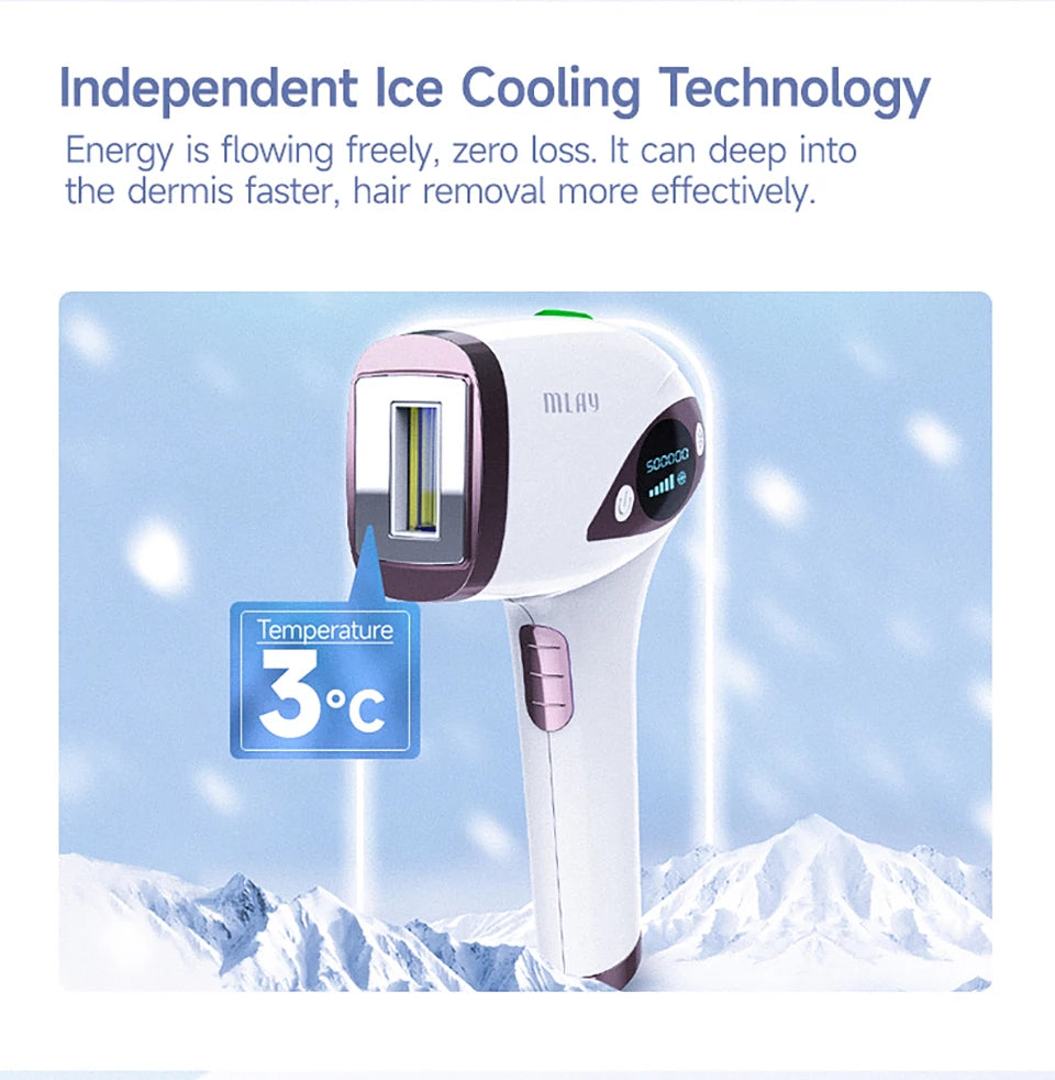 Laser Handheld Hair Removal Machine Ice Cool Permanent Face & Body