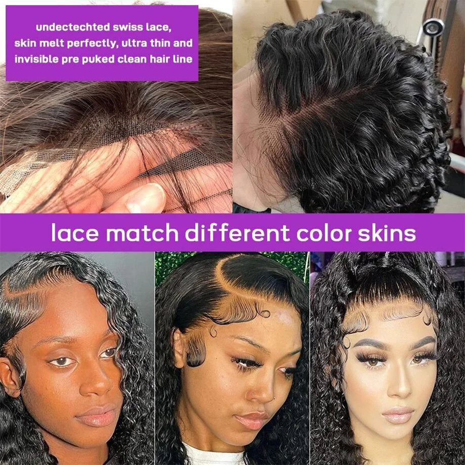 Deep Wave Wig Frontal 3x6 Lace 13x4 Curly Lace Front Human Hair