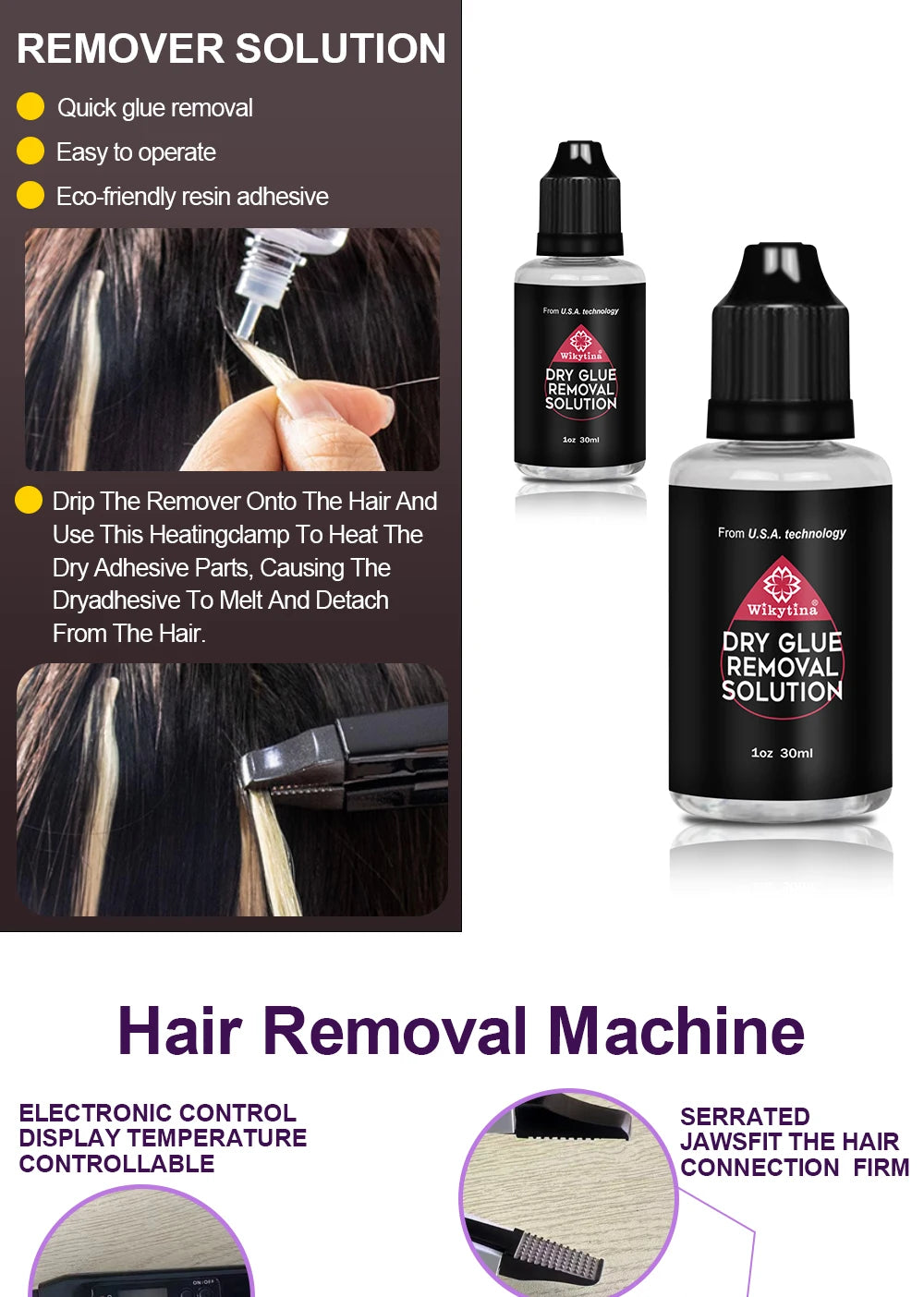 Advanced V Light Hair Extension Tools Kit with UV Glue Hair Extension Machine