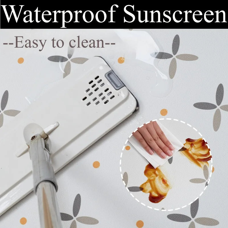 Balcony Rugs for Kitchen Waterproof Sunscreen Pvc Leather Floor Mat