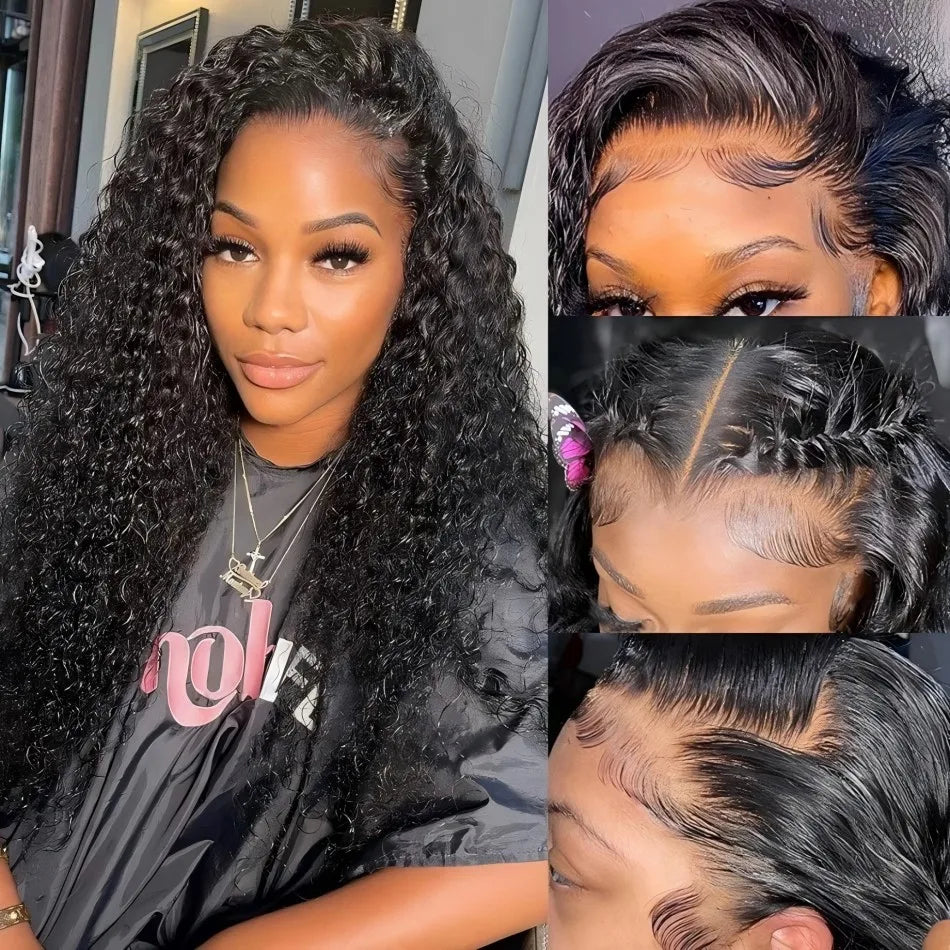 250 Density 13X6 Hd Lace Frontal Wig Deep Wave Human Hair Wigs 100%