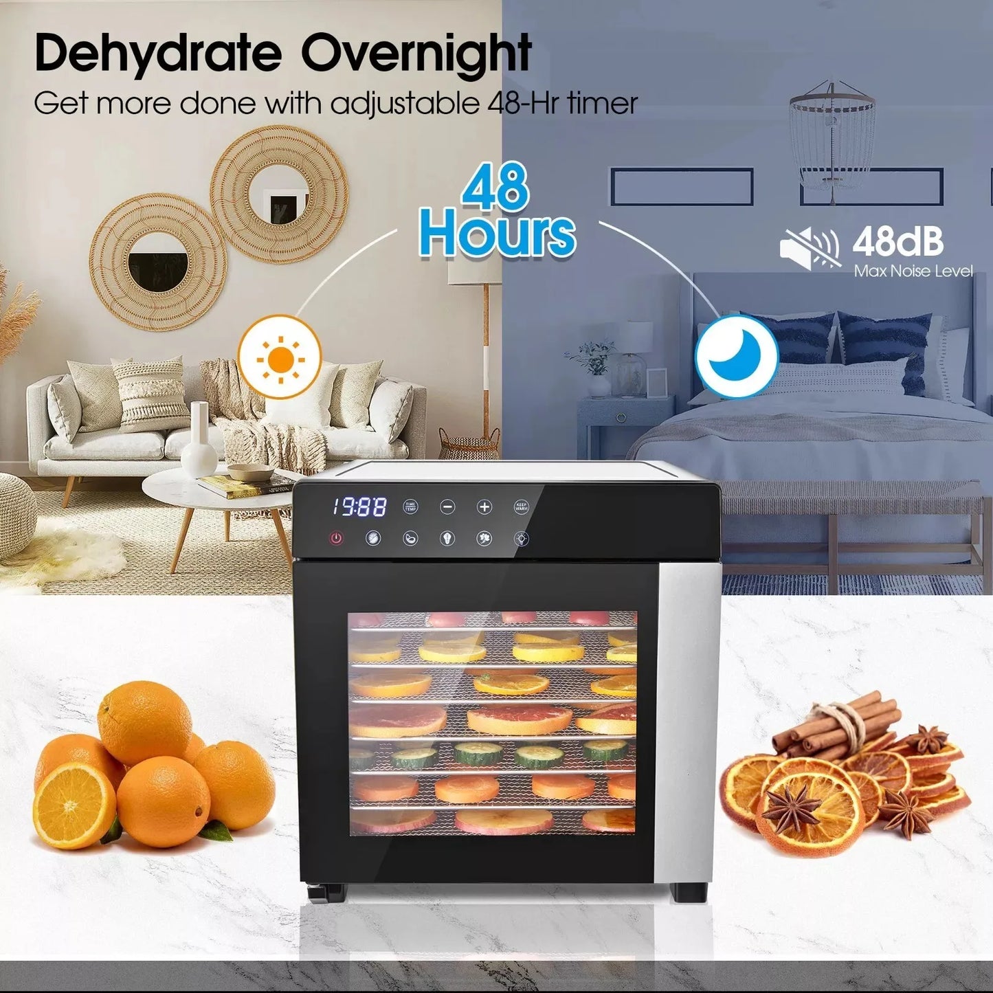8-Tray Stainless Steel, Food Dehydrator