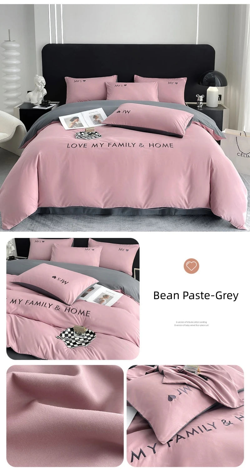 Nordic Luxury Egyptian Cotton Bedding Set King Queen Double Twin Size