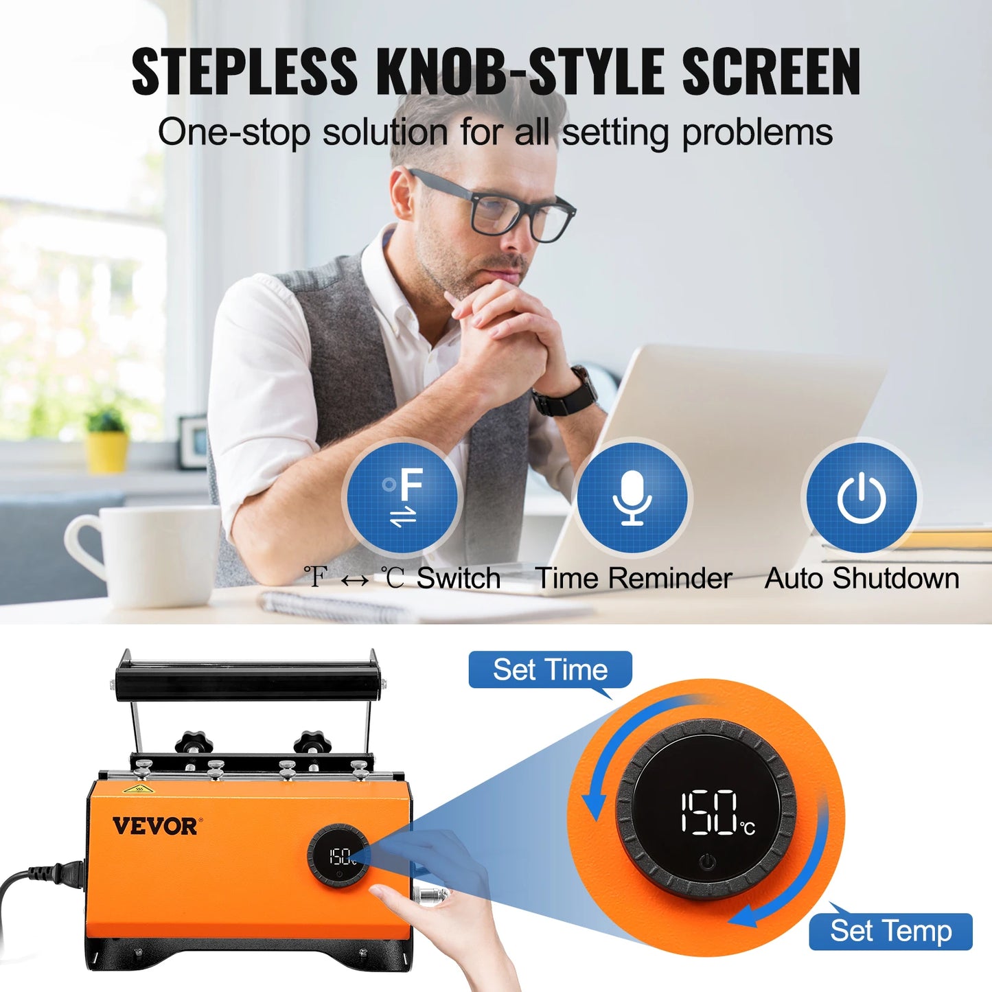 Cup Tumbler Heat Press Touchscreen DIY Ceramic Mug Heat