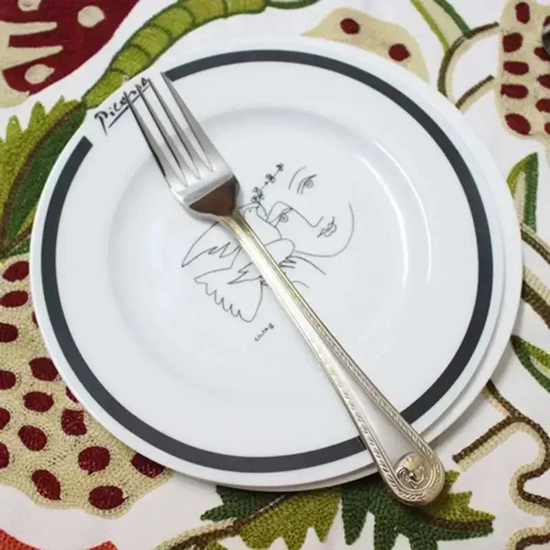 24PCS Vintage Western Gold Plated Dinnerware