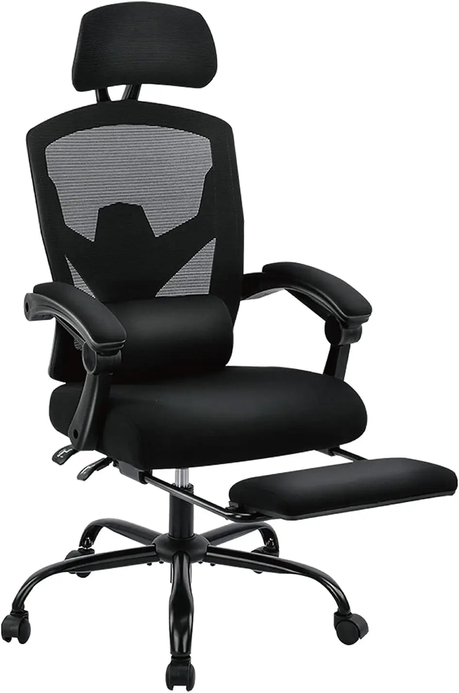 High Back Mesh Rolling Swivel Reclining Office Desk Chair Footrest Headrest Lumbar Support Comfy Arms Wheels