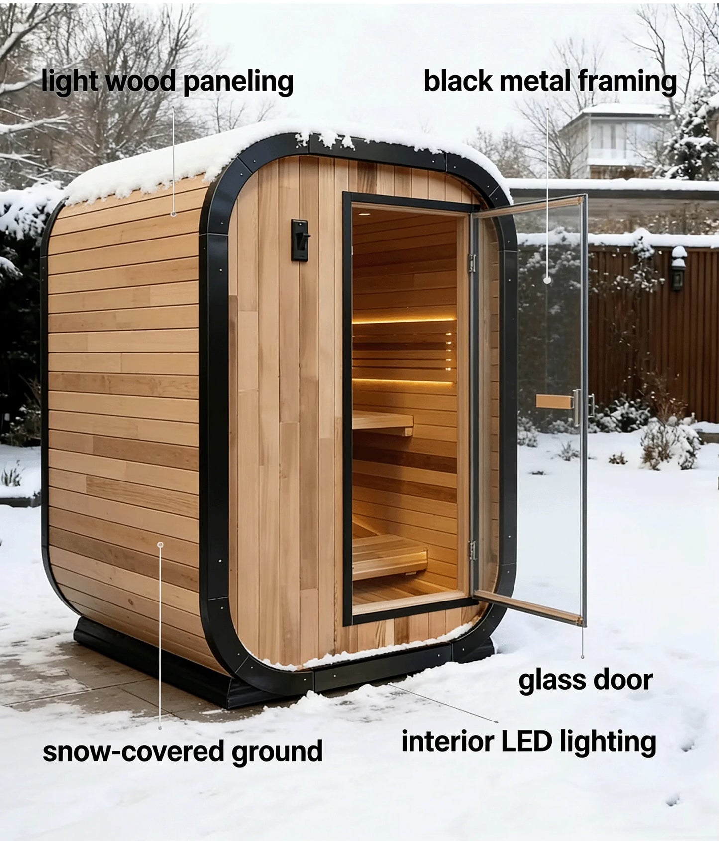 Panoramic Sauna Room Round Steam Room Anti Corrosion Anti Cracking Durable Heating Home Spa Sauna