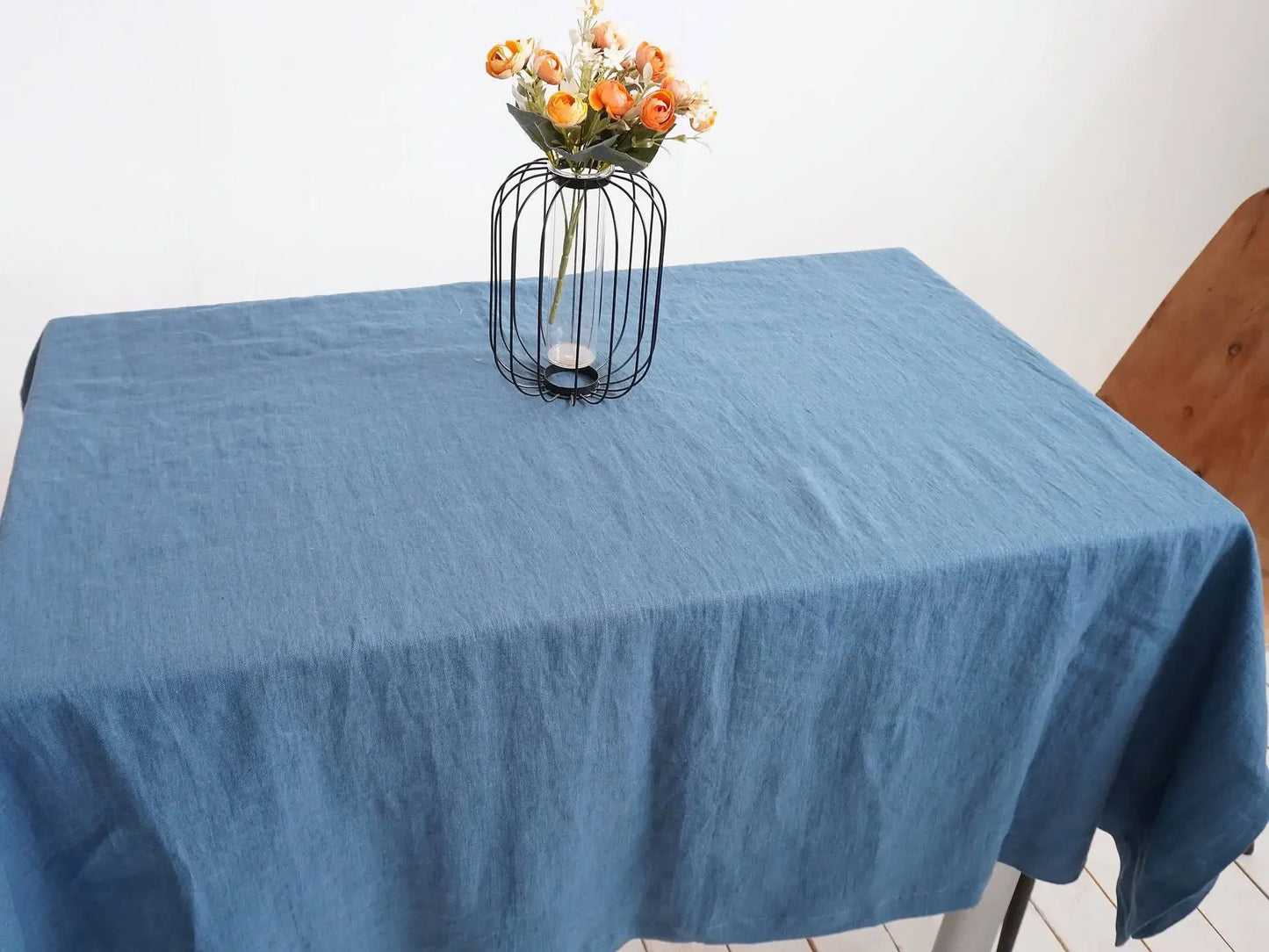 100% Pure Linen Solid Color Table Cover, Natural Fabric Tablecloth