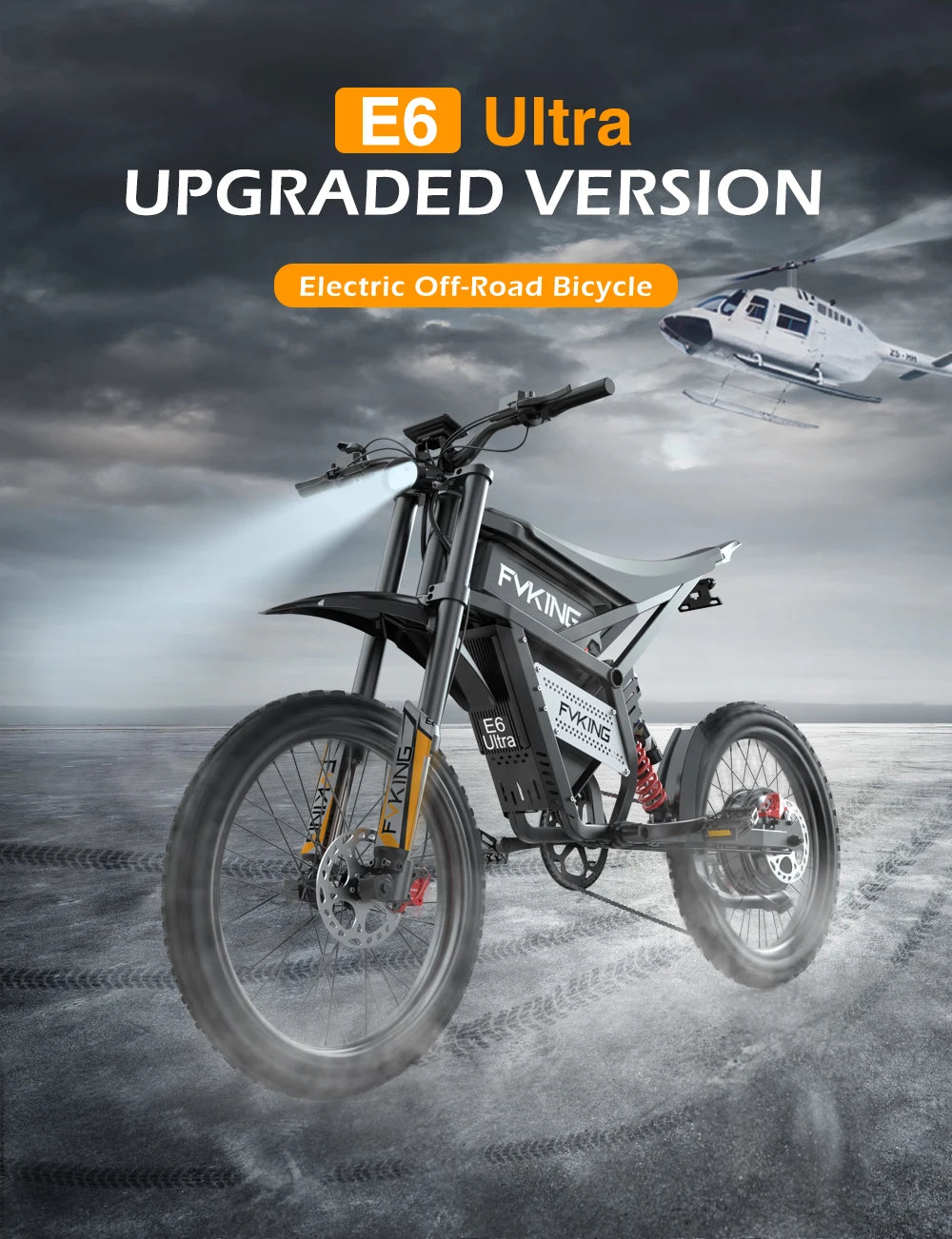 Electric Bike 6000W Peak Electric Dirt Bike 60V30AH Battery
