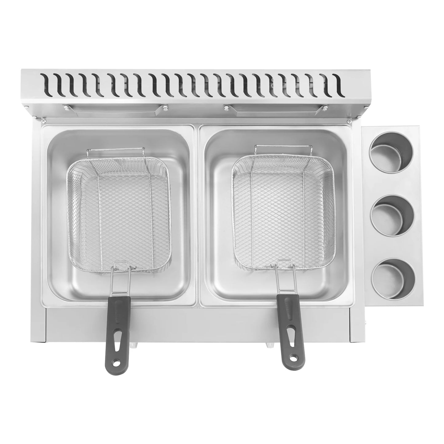 Dual Tank Commercial Gas Deep Fryer 6L Stainless Steel