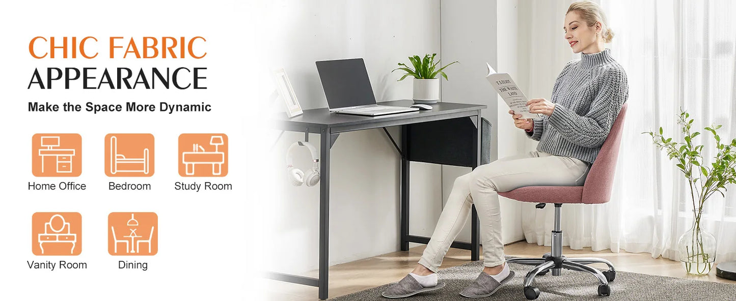 Armless Small Desk Office Chair Cute Swivel Chair