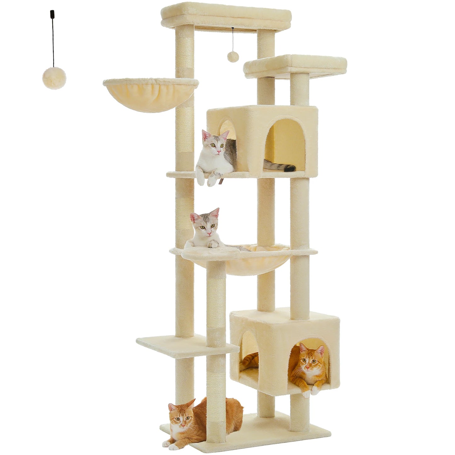 Large Cat Tree Tall Cat Tower for Indoor Cats Multi-Level Plush Cat Condo