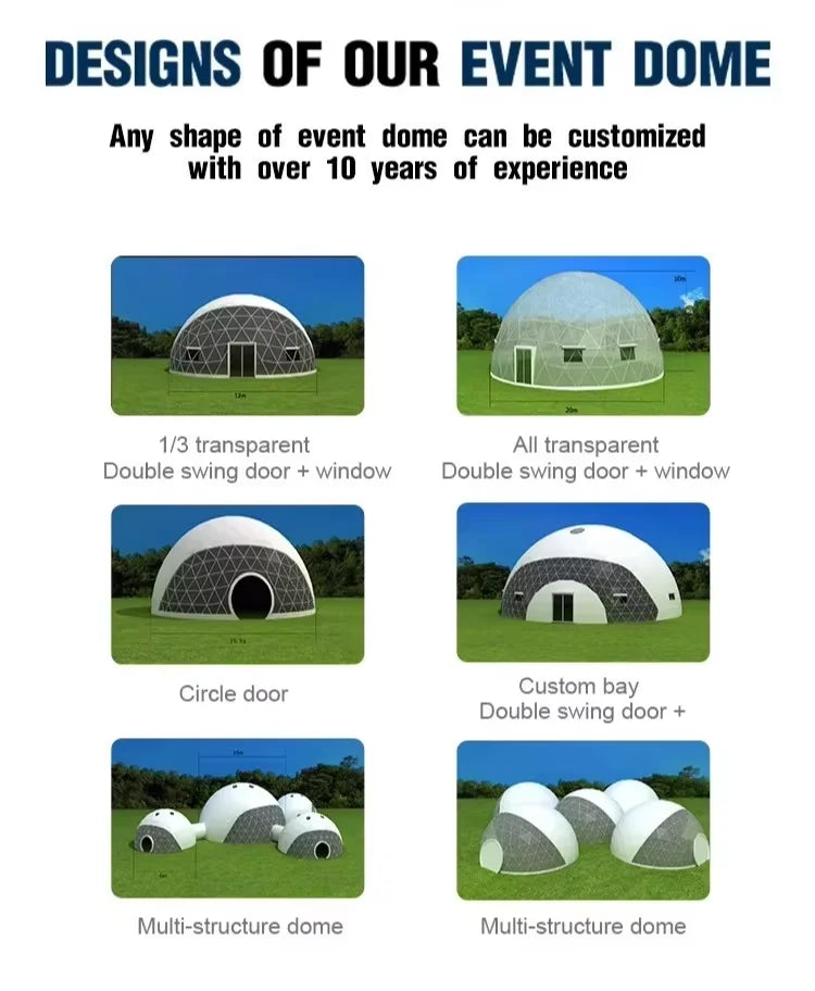 Luxury Glass Dome Hotel Tent, Waterproof 4 Season Outdoor Glamping House For Garden Resort Vacation