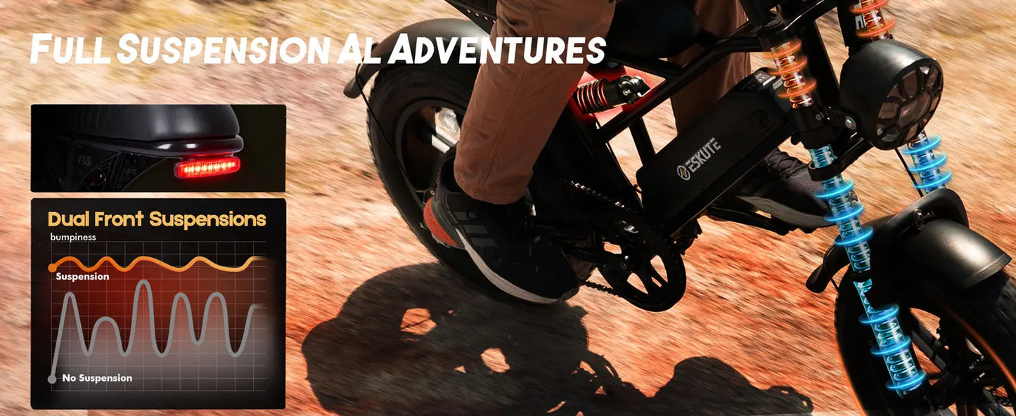 V100 Electric Bike, 1500W Peak 28MPH 48V13Ah Motorcycle,