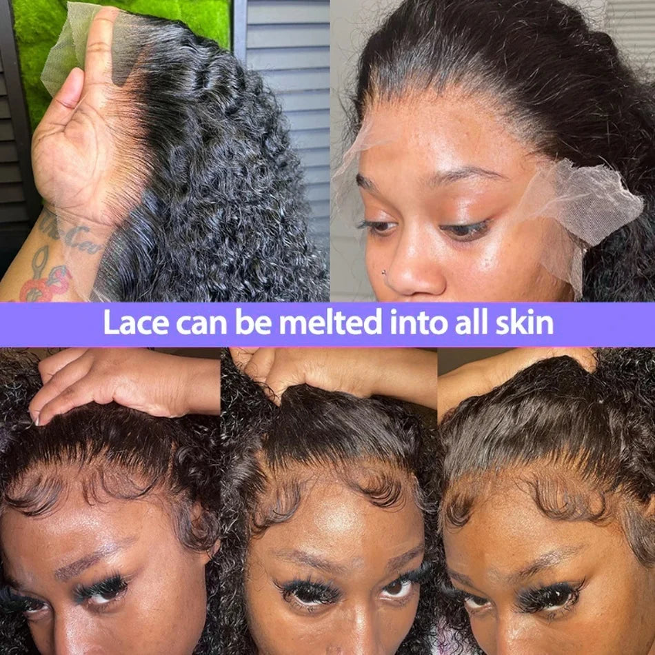 Curly Bob Wig 13x4 Lace Front Human Hair Deep Wave Closure Wig