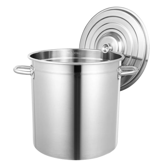 Soup Pot with Cover & Handles, Stainless Steel Stock Pot