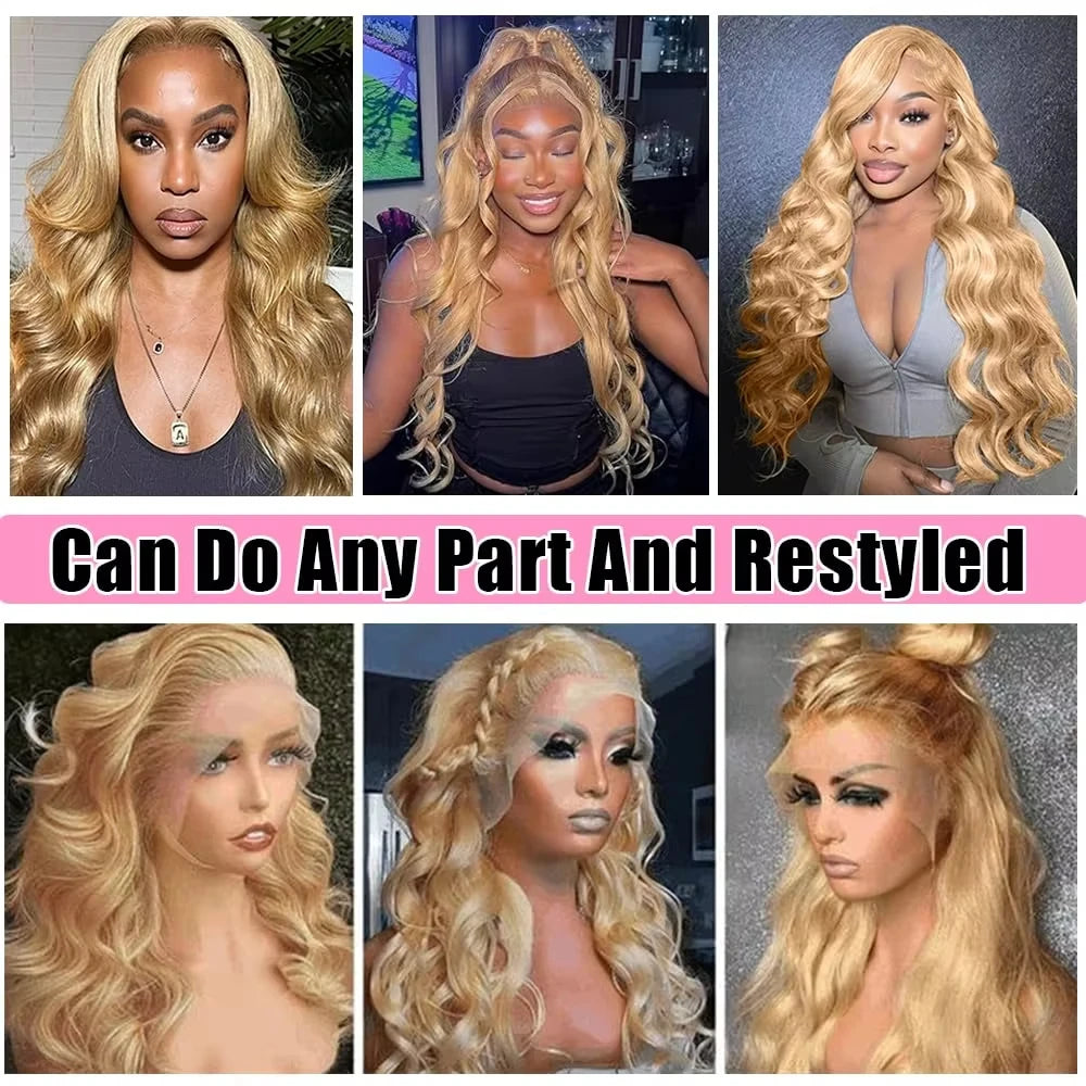 27# Honey Blond 13x4 Body Wave Lace Frontal Human Hair Wigs