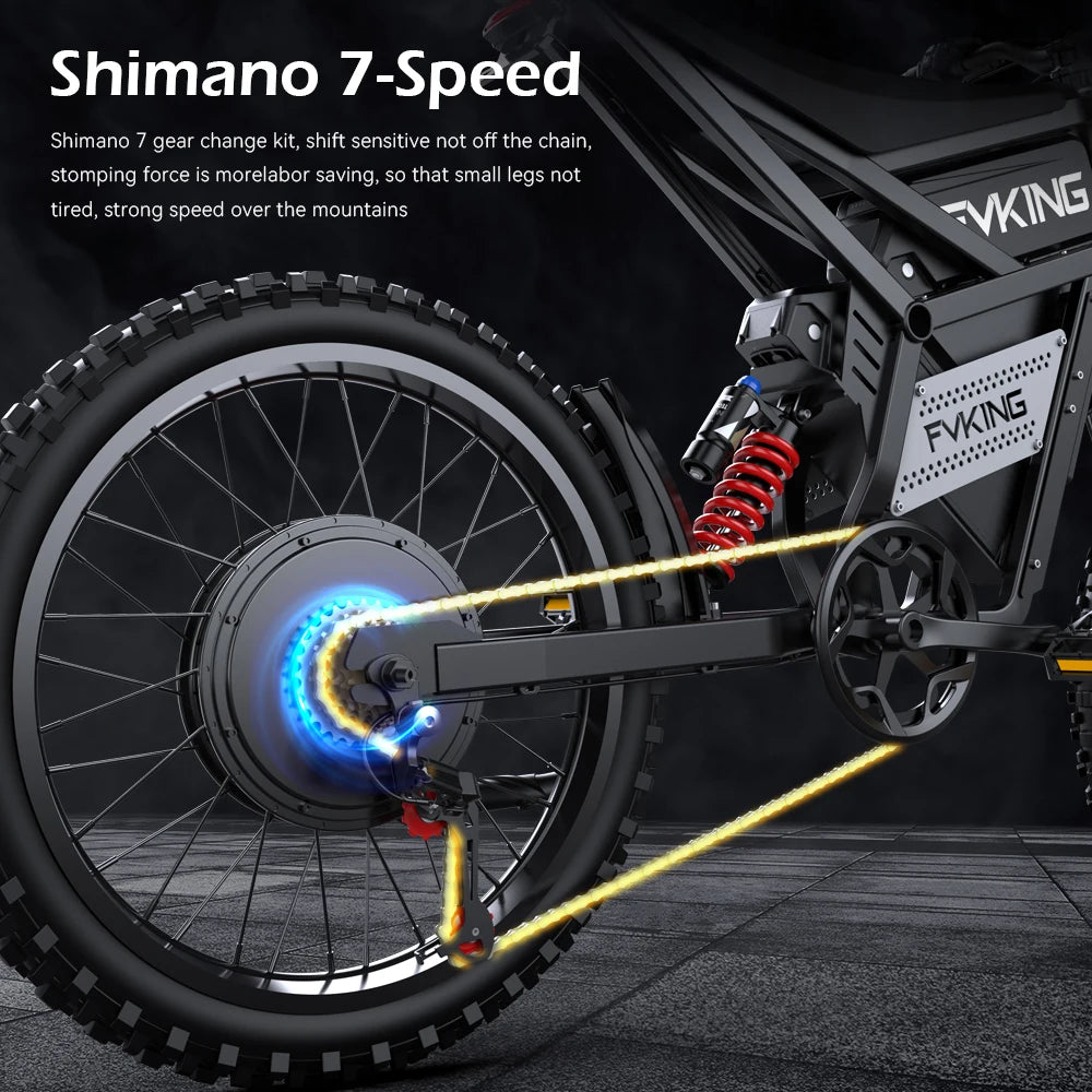 Electric Bike 6000W Peak Electric Dirt Bike 60V30AH Battery
