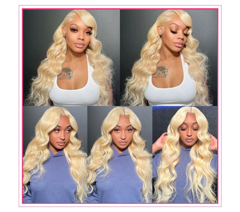Honey Blonde 360 Full Lace Wig Human Hair Pre Plucked Hd Body Wave Long 613 13x4 Lace Front