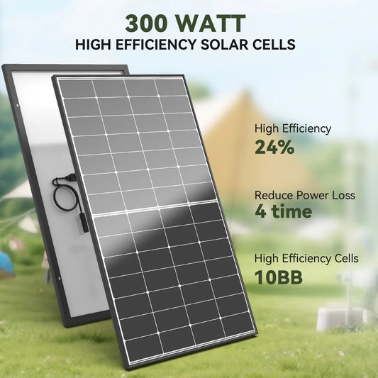 300 W Solar Panel 10BB N-Type 25% High Efficiency Monocrystalline