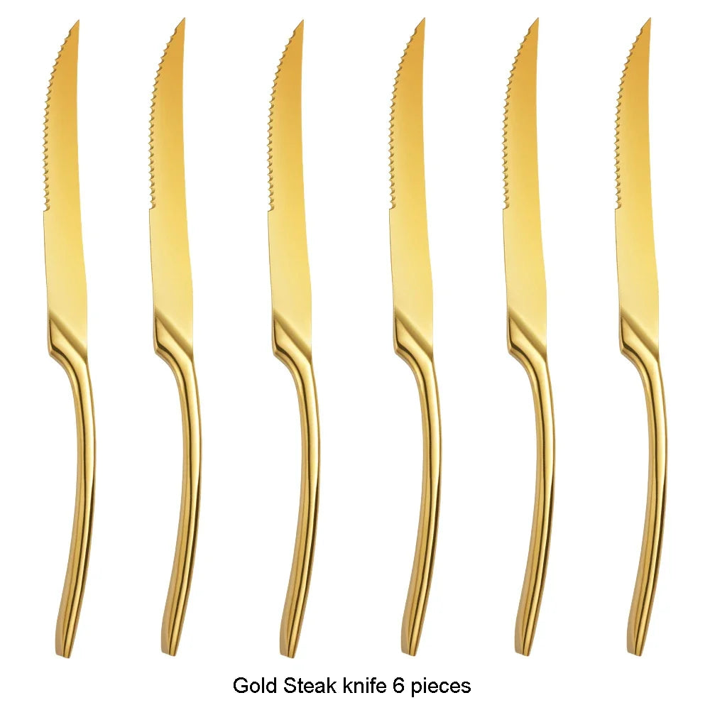 6Pcs/set Stainless Steel Sharp Steak Knife
