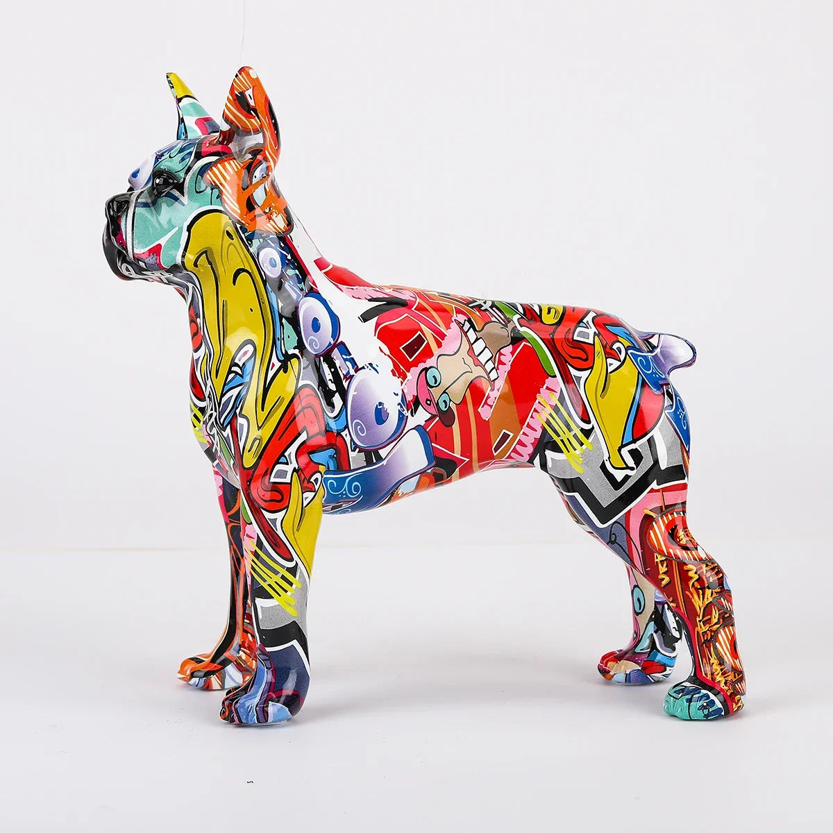 Simple Colorful Boston Terrier Small English  Pet Dog