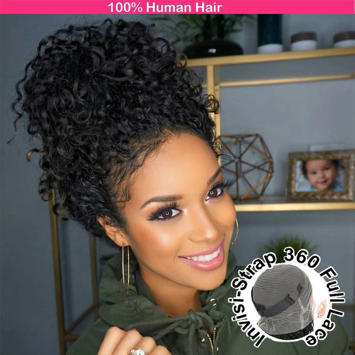 360 HD Full Lace Curly Wigs Human Hair Pre plucked 13x6 13x4 Lace Frontal Wig