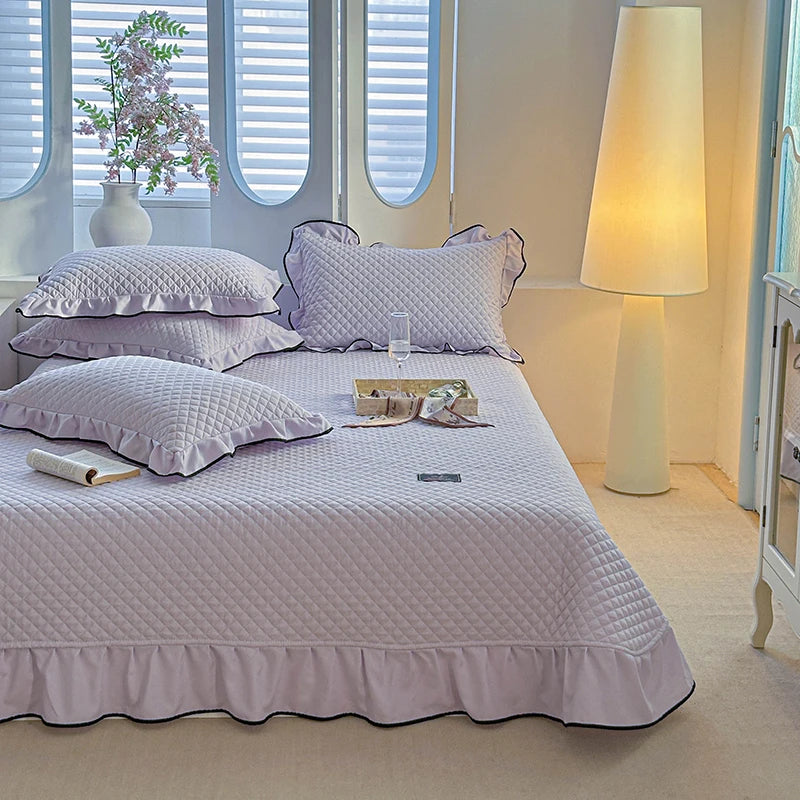 1pc Quilted Bed Cover or 3pcs Bedspread Set For Four Season,