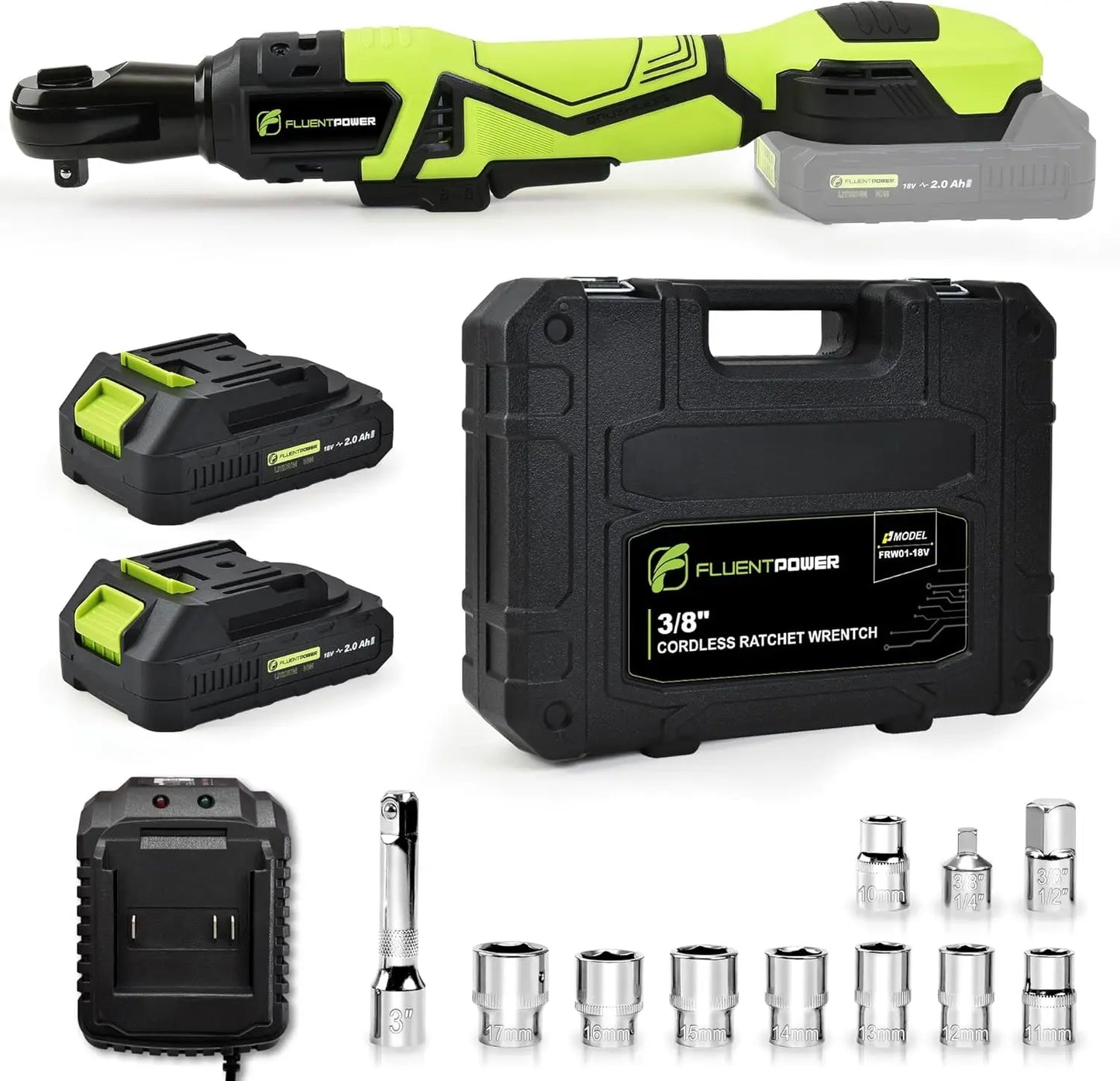 3/8" Cordless Electric Ratchet Wrench Set,