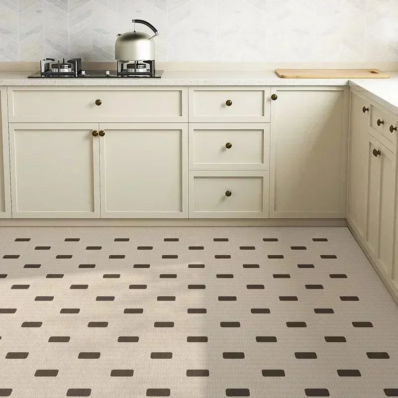 Kitchen Carpet Anti-fouling Oil-proof Grid Floor Mat Scrubbable
